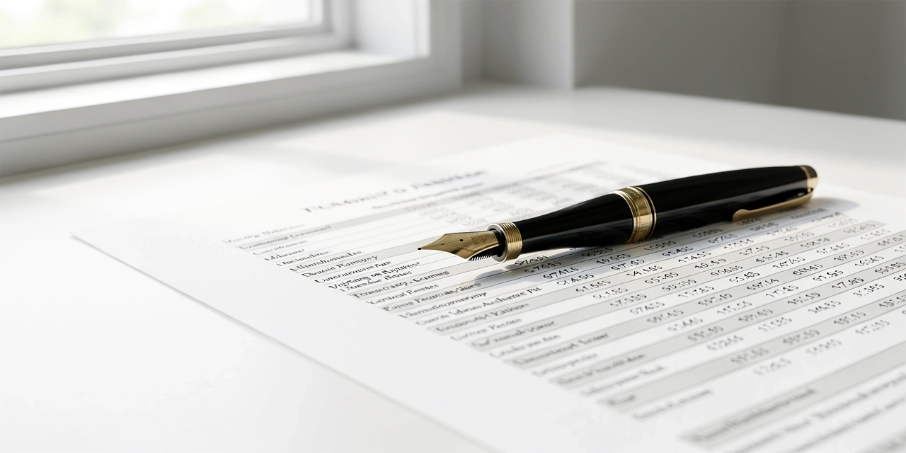 Financial documentation detail